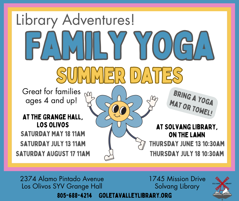 Family Yoga Summer 2024 Solvang & Los Olivos libraries