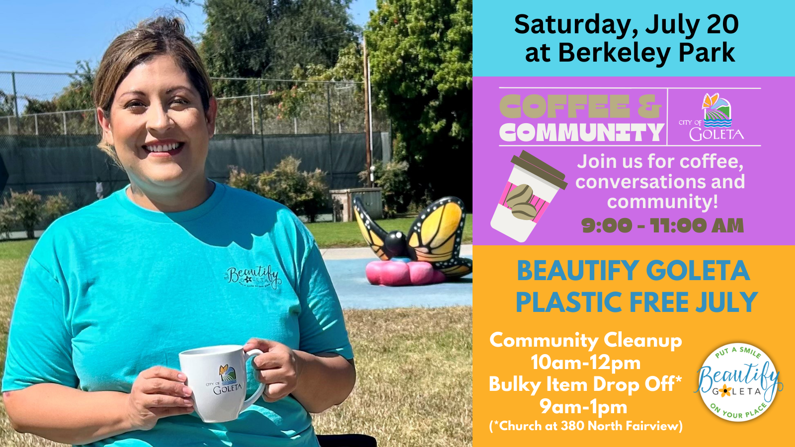 Coffee & Community _Beautify Goleta Sat. July 20 - Berkeley Park