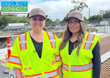 Nina and Melissa with Project Connect logo