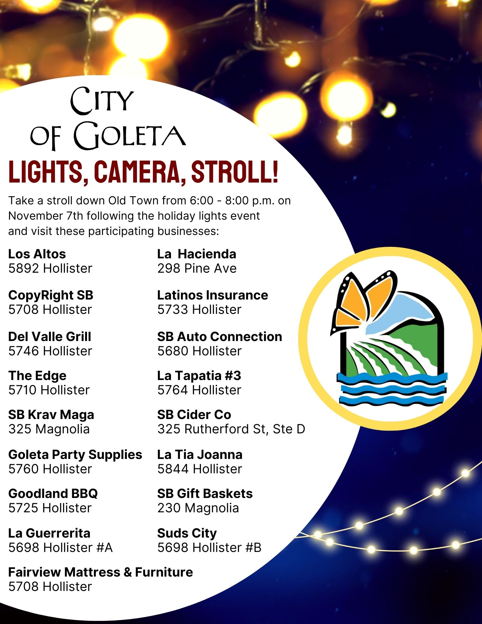 Lights, Camera, Stroll Participating Business Flyer_English