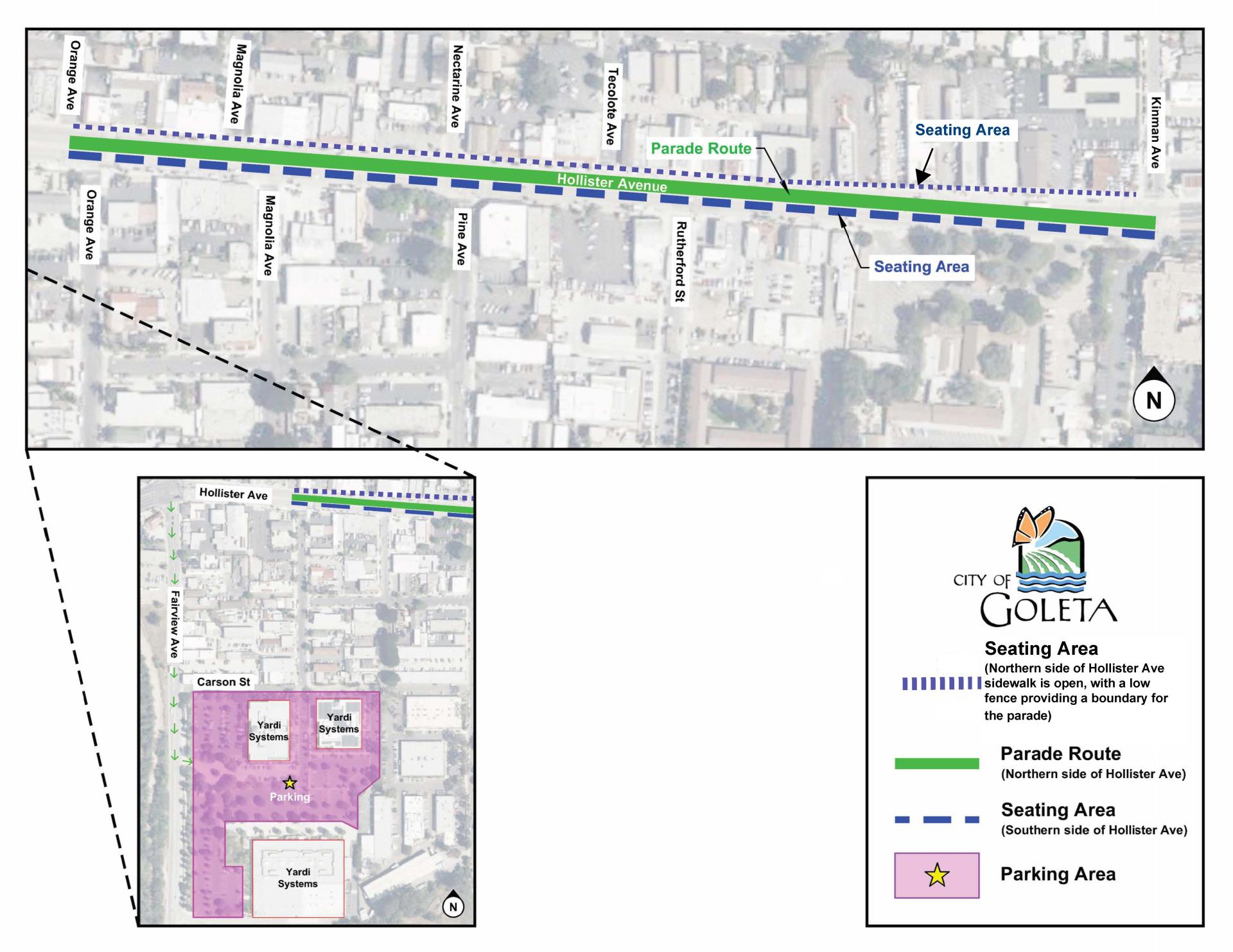 2024 Goleta Holiday Parade Route Layout