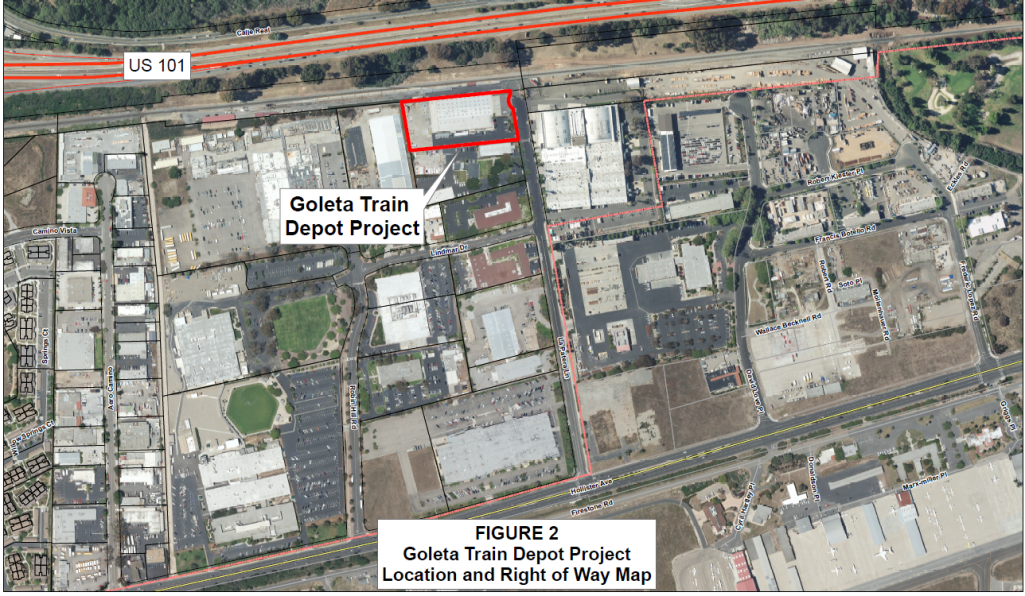 Goleta Train Depot Location and Right of Way Map