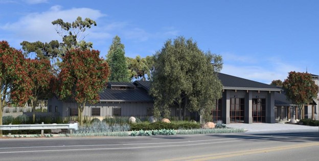  Fire Station 10 visual simulation, view from across Hollister Ave looking North